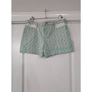 Anthropologie Cartonnier Rose Point Lace Shorts women's 4 Kelly green overlay‎